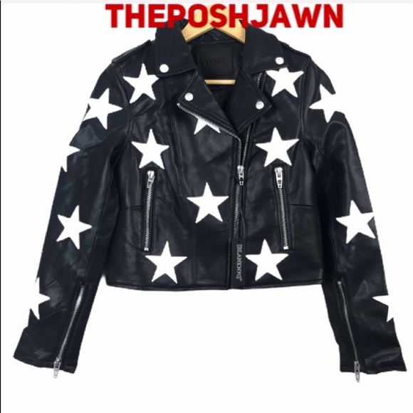 Blank NYC Star Detail Leather Biker Jacket - Picture 4 of 10